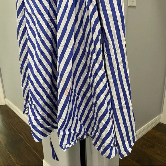 Ralph Lauren Striped Ruffled Shirt Dress Wrap Sleeveless Blue White Stripe Sz 4 - Picture 10 of 14